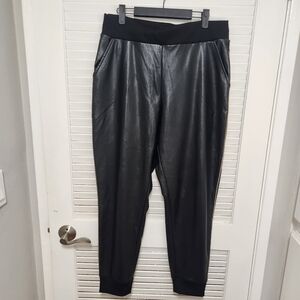 Guess Faux Leather Joggers with Rhinstone Detail